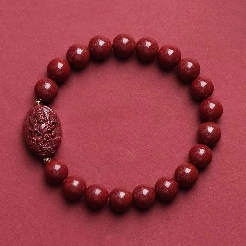 Buddha Stones Pulsera de la bendición del Buda natal del zodíaco chino con cinabrio - Bodhisattva Samantabhadra (Dragón/Serpiente) (Circunferencia de la muñeca: 15-16 cm) - image 12
