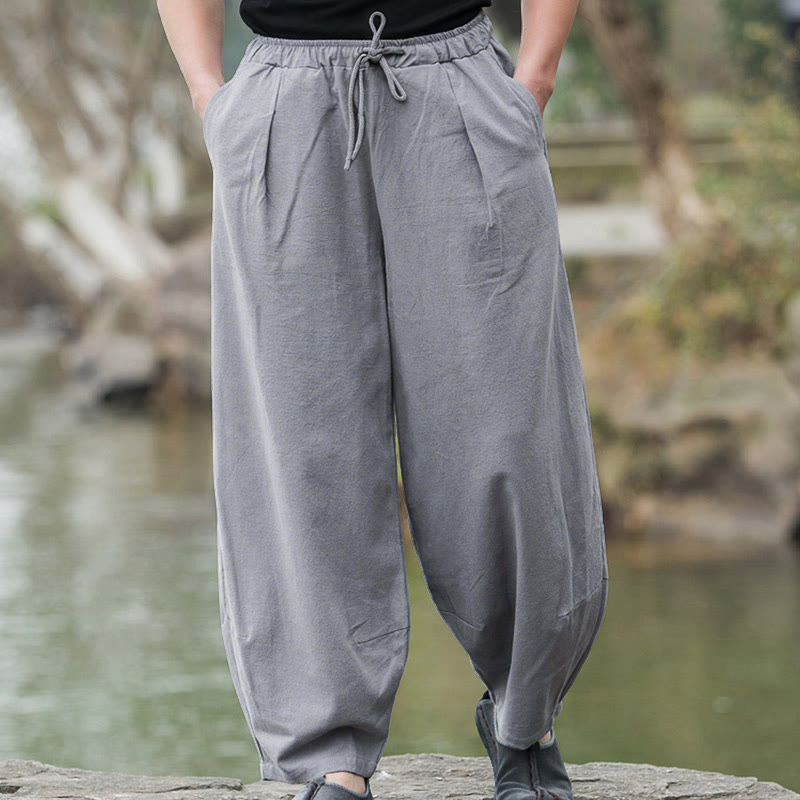 Pantalones bombachos casuales lisos con bolsillos para hombre Buddha Stones - image 11