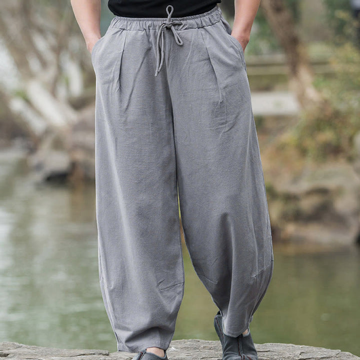 Pantalones bombachos casuales lisos con bolsillos para hombre Buddha Stones - image 11