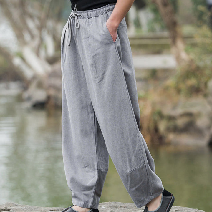Pantalones bombachos casuales lisos con bolsillos para hombre Buddha Stones - image 12