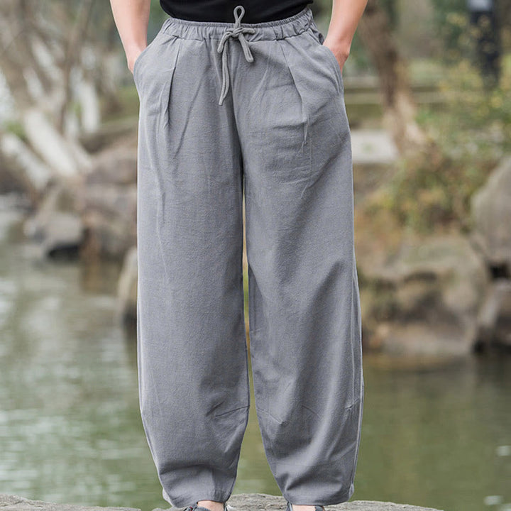Pantalones bombachos casuales lisos con bolsillos para hombre Buddha Stones - image 14