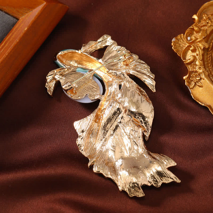 Buddha Stones Broche de perlas con forma de pez koi esmaltado - image 7