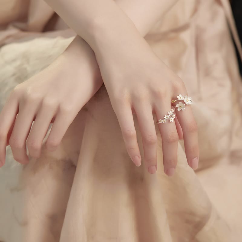 Buddha Stones Anillo ajustable de protección con diseño de flor de iris en plata de ley 925 - image 6