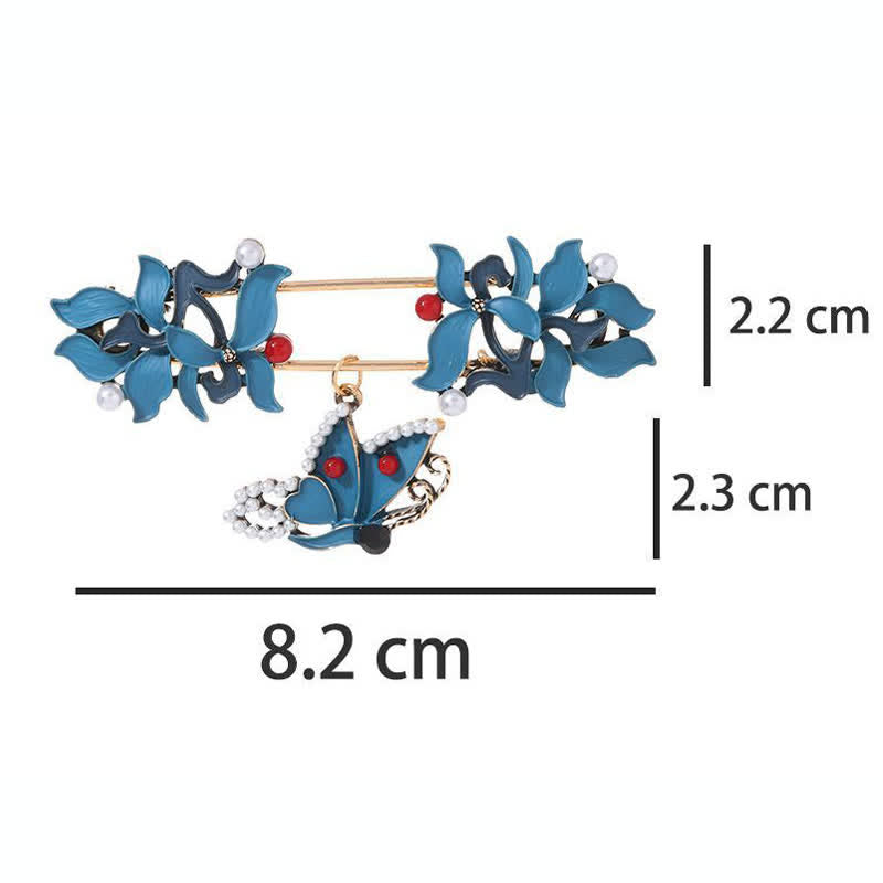 Buddha Stones Broche de cloisonné de esmalte con forma de pez koi, mariposa y perla que simboliza la prosperidad. - image 7