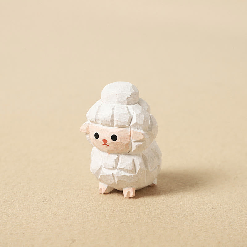 Buddha Stones Mini figura de tilo chino del zodíaco, grabada en madera, para decoración del hogar, 4 cm. - Cabra de 4 cm (el color, la forma y el tamaño pueden variar). - image 12