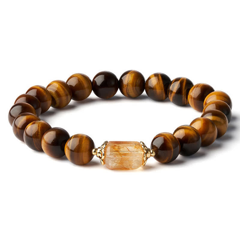 Buddha Stones Pulsera de fuerza con cuentas de citrino ojo de tigre - image 8
