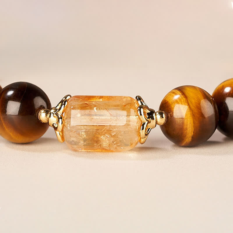 Buddha Stones Pulsera de fuerza con cuentas de citrino ojo de tigre - image 12