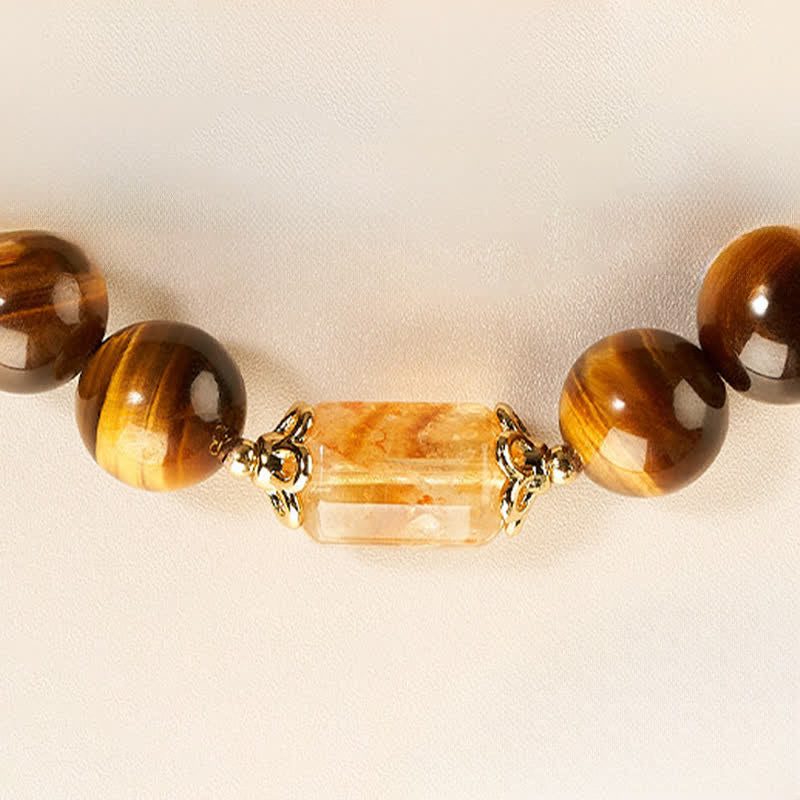 Buddha Stones Pulsera de fuerza con cuentas de citrino ojo de tigre - image 11