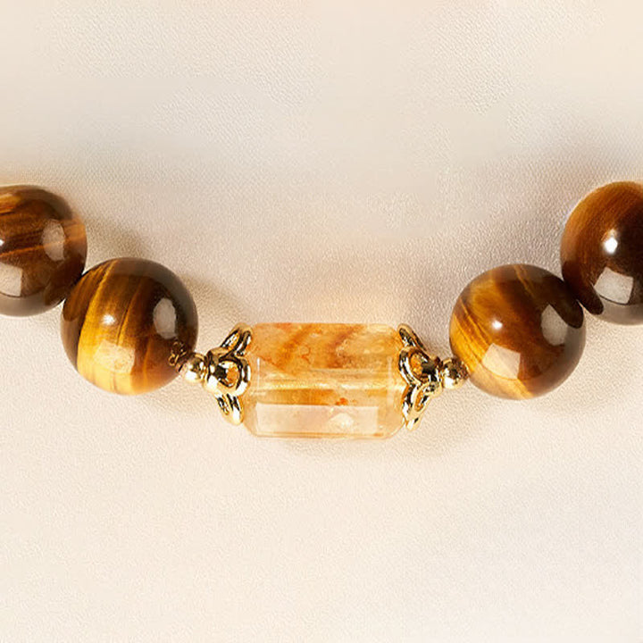 Buddha Stones Pulsera de fuerza con cuentas de citrino ojo de tigre - image 11