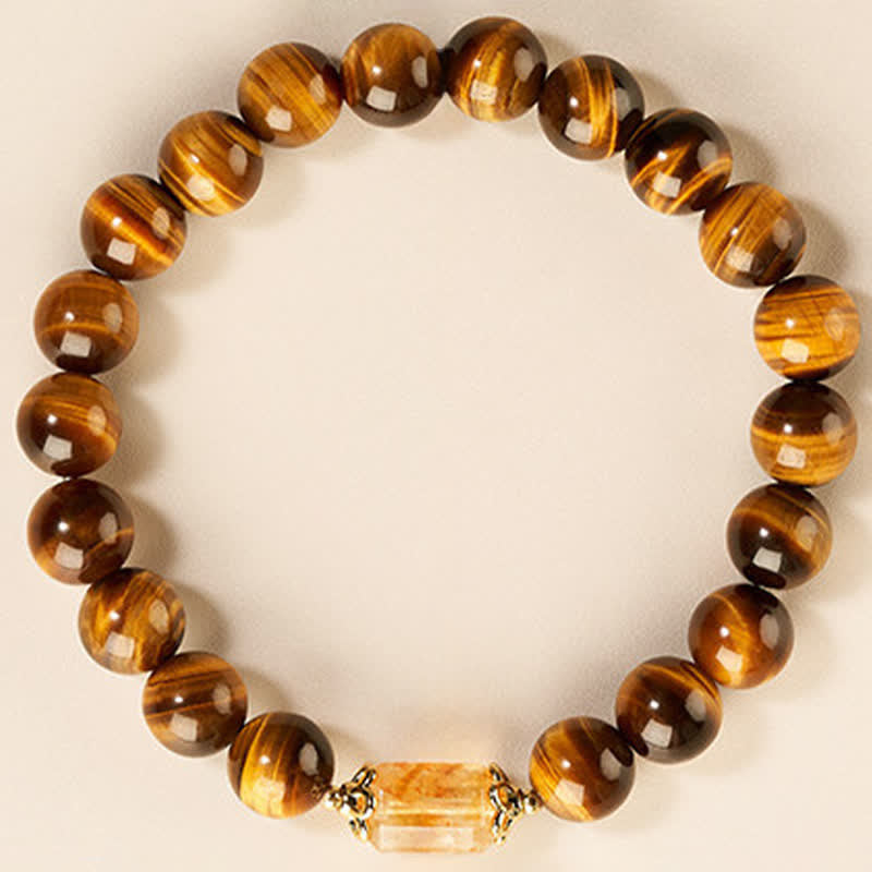 Buddha Stones Pulsera de fuerza con cuentas de citrino ojo de tigre - image 4