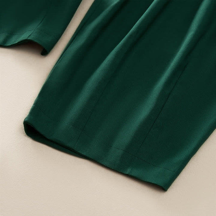Buddha Stones Pantalones harem de mujer con cintura elástica, plisados, lisos y con bolsillos, ideales para primavera. - image 11