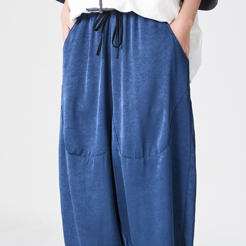 Buddha Stones Pantalones harem de verano informales para hombre con bolsillos de parche. - image 10