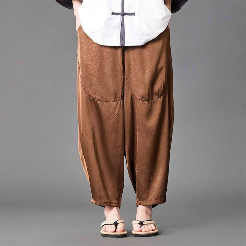 Buddha Stones Pantalones harem de verano informales para hombre con bolsillos de parche. - image 15