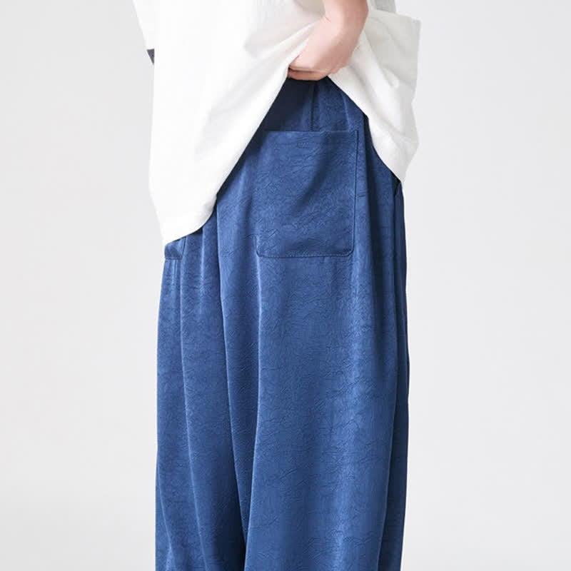 Buddha Stones Pantalones harem de verano informales para hombre con bolsillos de parche. - image 8