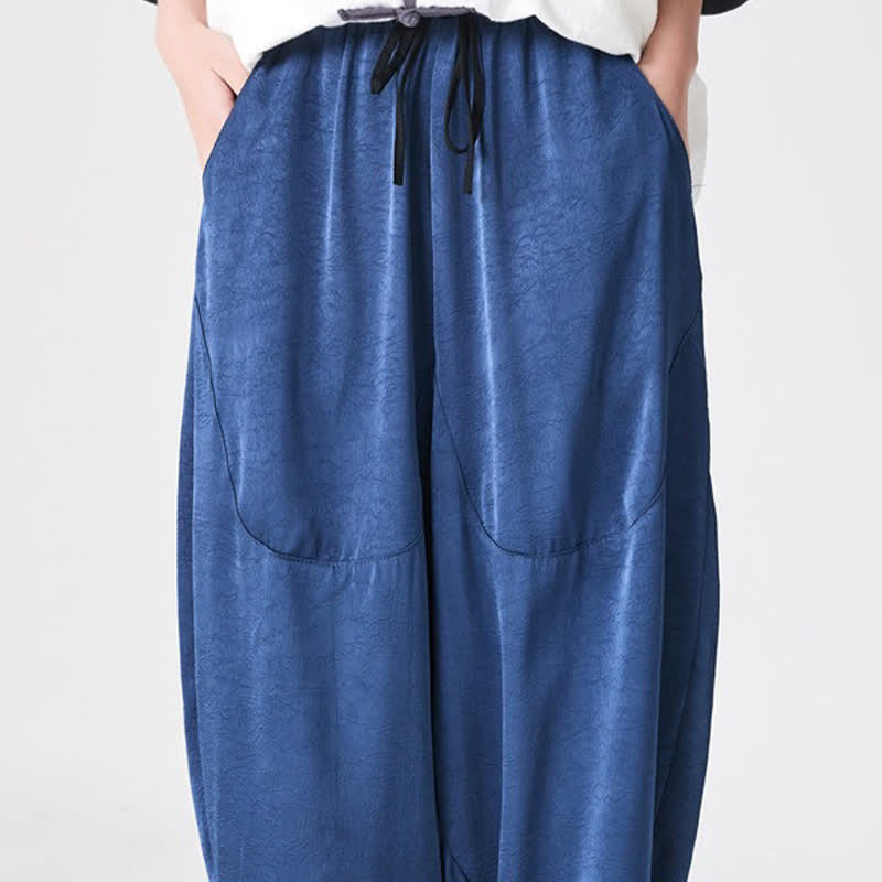 Buddha Stones Pantalones harem de verano informales para hombre con bolsillos de parche. - image 9
