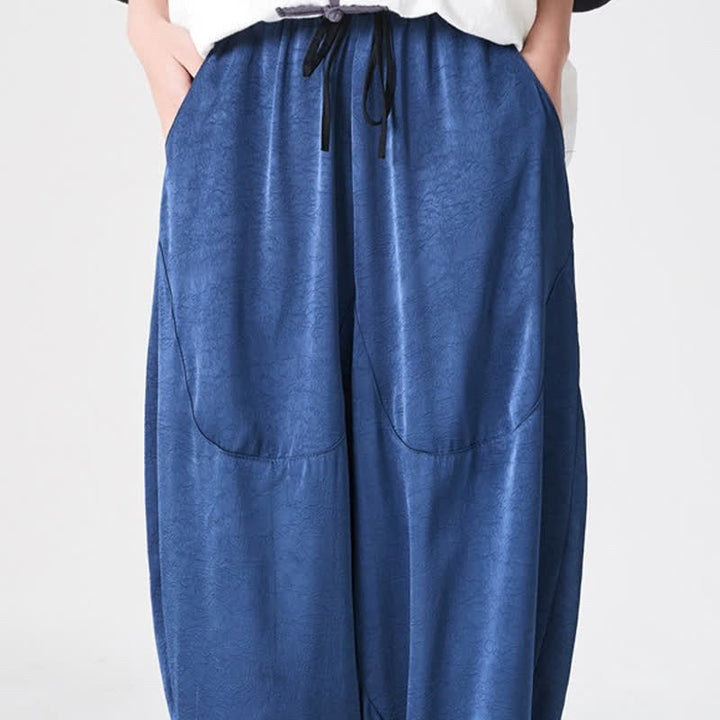 Buddha Stones Pantalones harem de verano informales para hombre con bolsillos de parche. - image 9