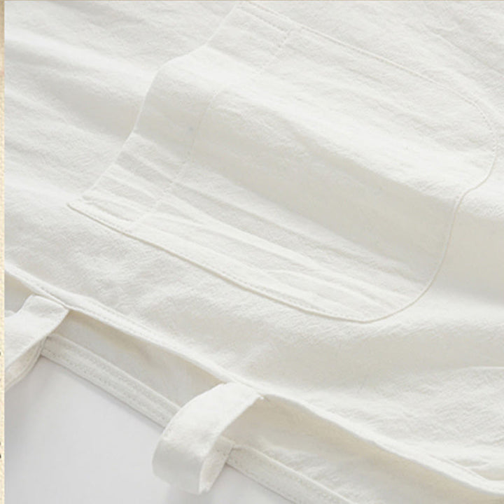 Buddha Stones Camiseta sin mangas para hombre estilo Tang de verano con botones de rana, abertura lateral y diseño calado, con bolsillos. - image 11