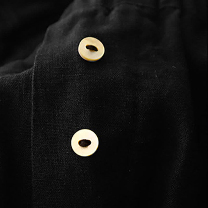 Buddha Stones Shorts minimalistas de verano para mujer con cintura elástica, botones y bolsillos. - image 11