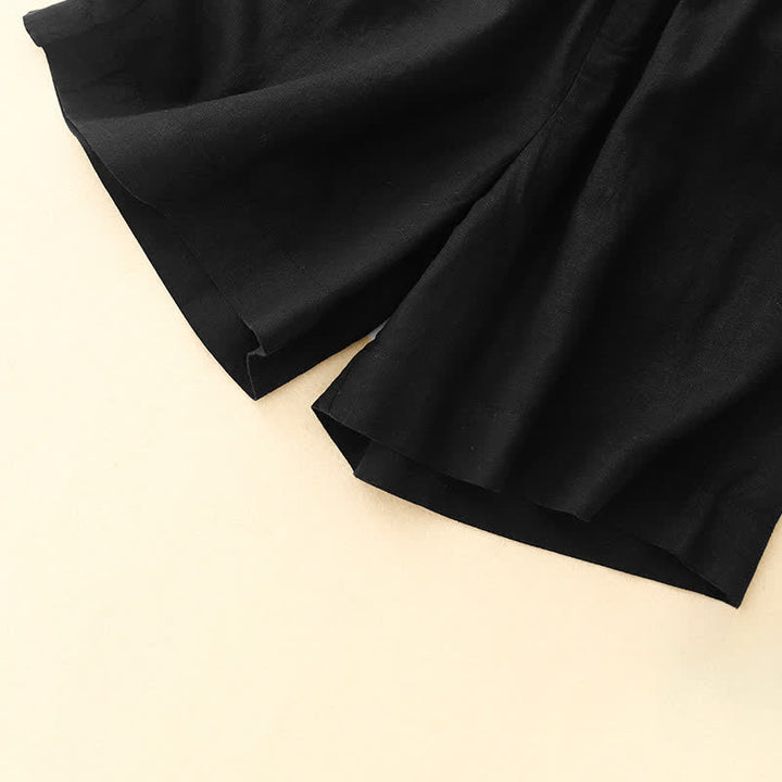 Buddha Stones Shorts minimalistas de verano para mujer con cintura elástica, botones y bolsillos. - image 13