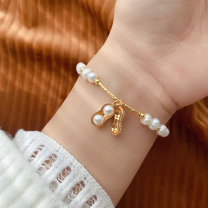 Buddha Stones Pulsera de sabiduría con cuentas de perlas y cacahuetes: Las cosas buenas suceden - image 7