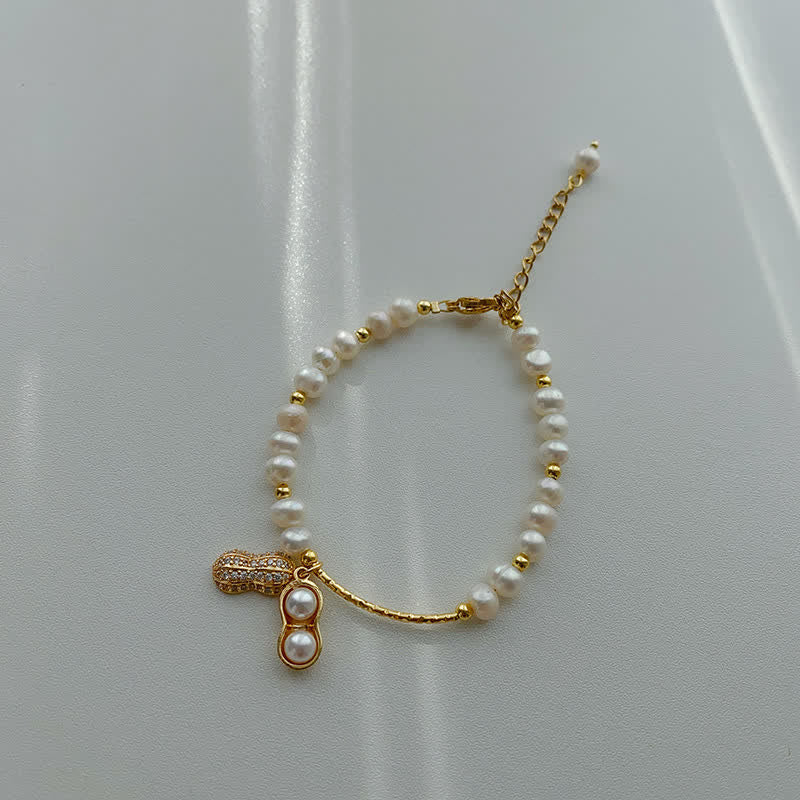 Buddha Stones Pulsera de sabiduría con cuentas de perlas y cacahuetes: Las cosas buenas suceden - image 9