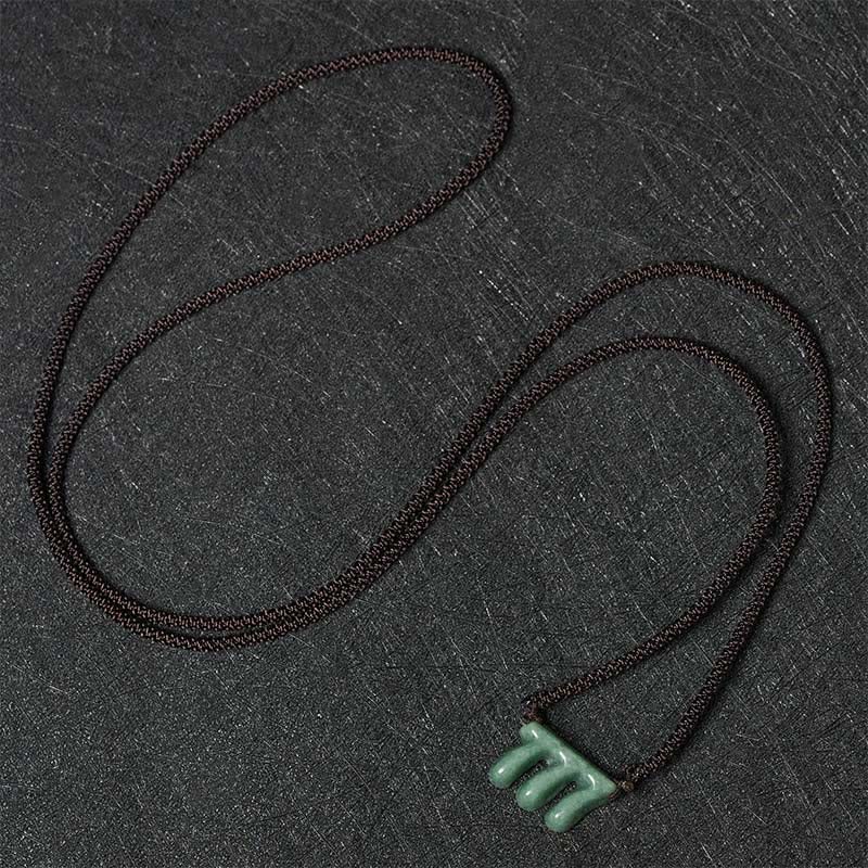 Buddha Stones Collar con colgante de jade verde natural con el número angelical 777, símbolo de prosperidad. - image 3