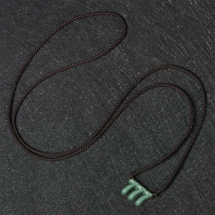 Buddha Stones Collar con colgante de jade verde natural con el número angelical 777, símbolo de prosperidad. - image 3