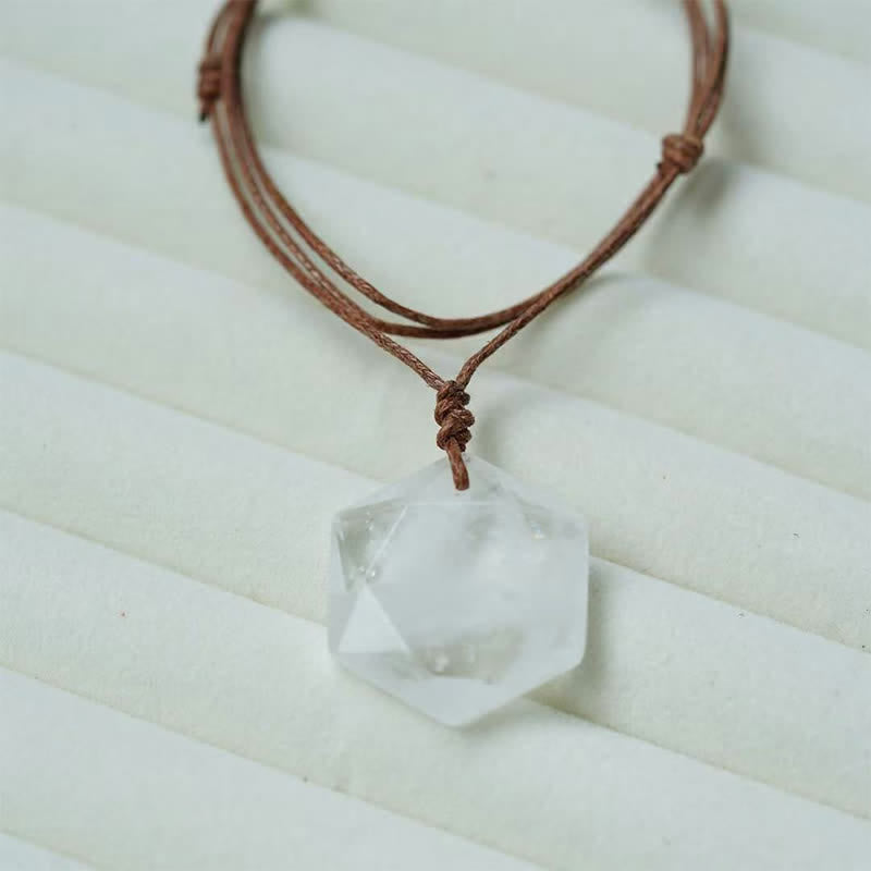 Buddha Stones Colgante de collar curativo con forma de Estrella de David tallada en cuarzo transparente, ágata india y amatista. - image 2