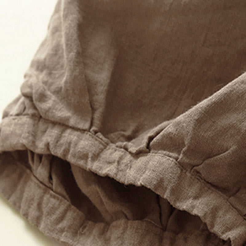 Pantalones capri tipo harem lisos con bolsillos para mujer de Buddha Stones Commute - image 3