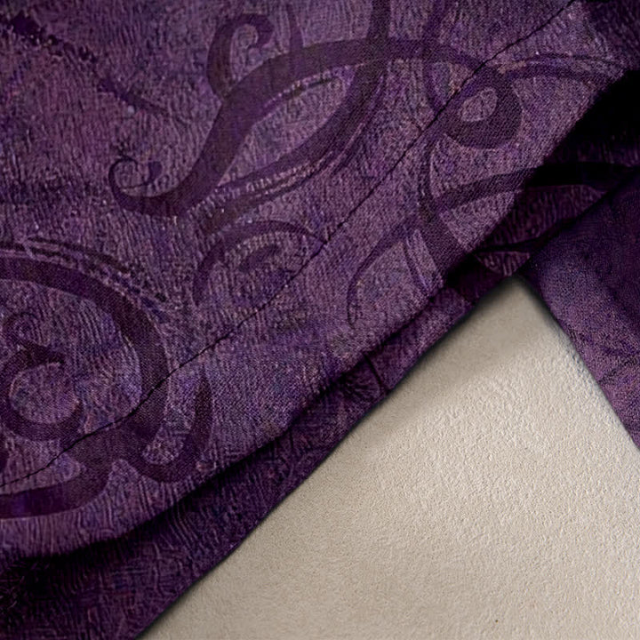 Pantalones de mujer con cintura elástica y bolsillos, estampado de vid y Buddha Stones. - image 1