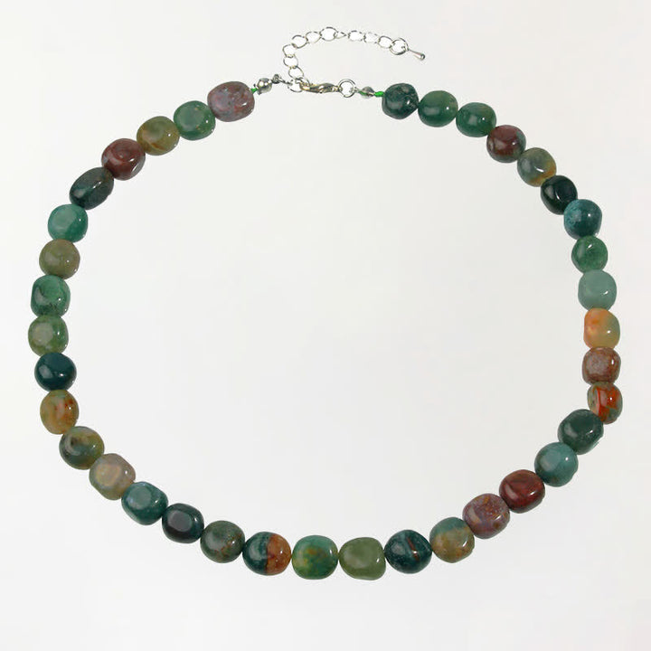 Buddha Stones Collar con cuentas de cristal de formas irregulares de ágata india natural - Ágata india (el color puede variar) - image 0