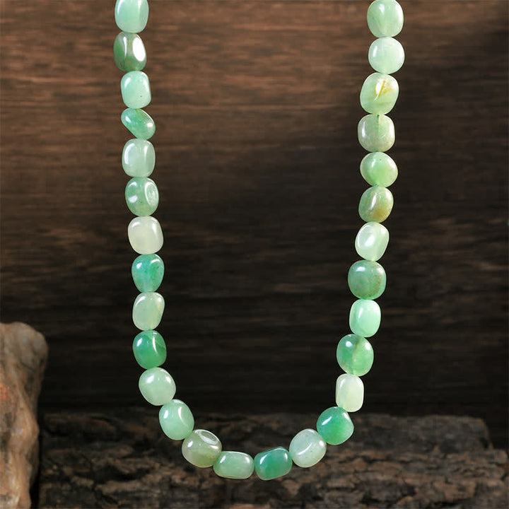 Buddha Stones Collar con cuentas de cristal de formas irregulares de ágata india natural - Aventurina verde natural (el color puede variar) - image 7