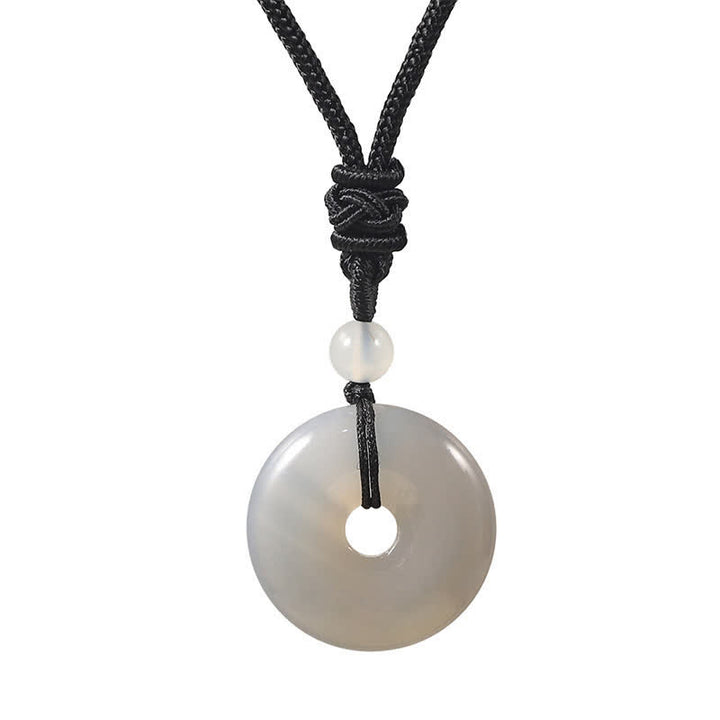 Buddha Stones Collar con hebilla de la paz y ágata gris rodonita natural - Ágata gris natural (el color puede variar) - image 5