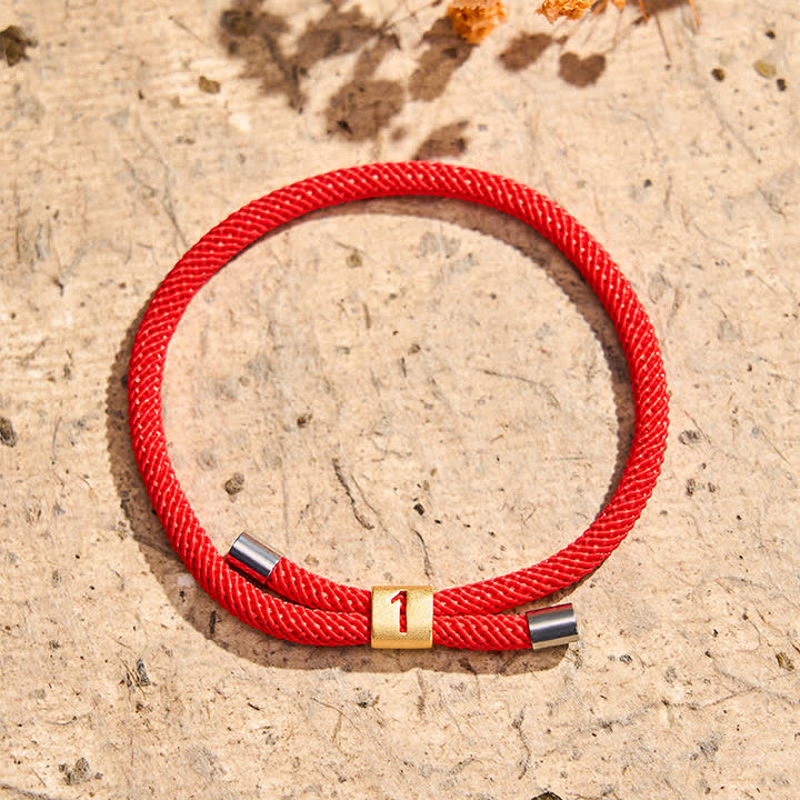 Buddha Stones Pulsera protectora ajustable con números angelicales de un solo dígito - Cuerda roja (circunferencia de la muñeca: 15-23 cm) - 1 - image 4