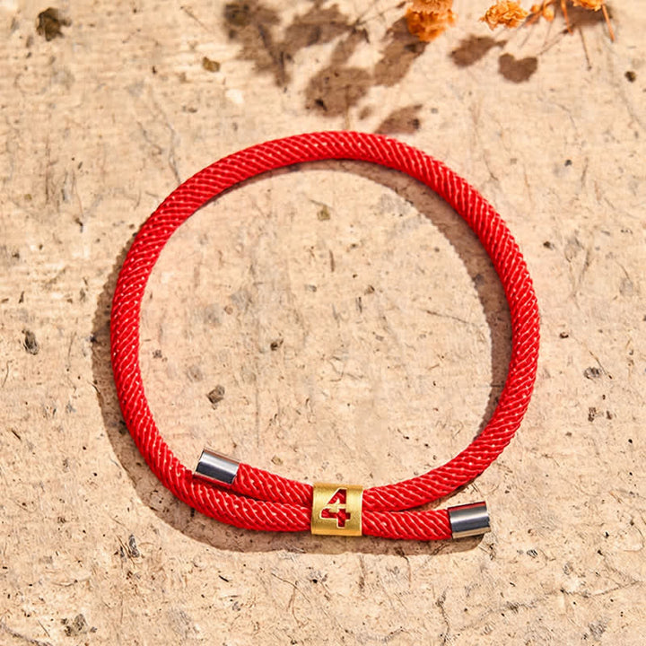 Buddha Stones Pulsera protectora ajustable con números angelicales de un solo dígito - Cuerda roja (circunferencia de la muñeca: 15-23 cm) - 4 - image 14