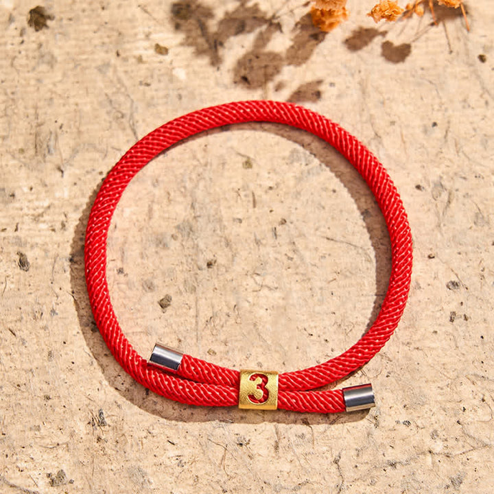 Buddha Stones Pulsera protectora ajustable con números angelicales de un solo dígito - Cuerda roja (circunferencia de la muñeca: 15-23 cm) - 3 - image 12