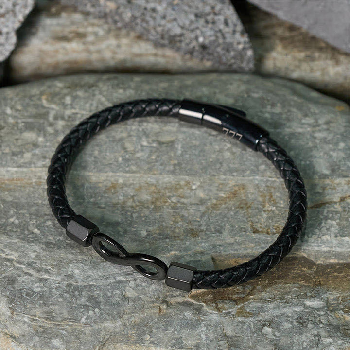 Buddha Stones Pulsera de cuero con el símbolo del infinito y números angelicales - image 28