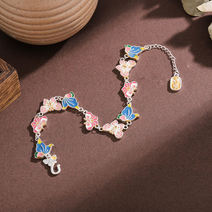 Buddha Stones Pulsera ajustable de mariposa con esmalte de cobre y amor - image 3