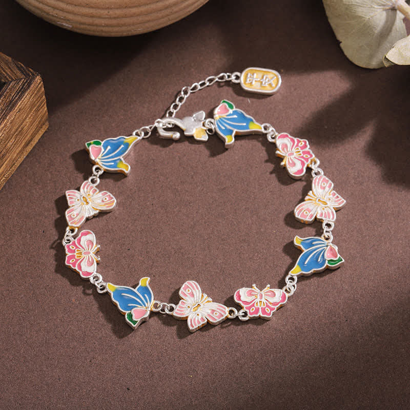 Buddha Stones Pulsera ajustable de mariposa con esmalte de cobre y amor - Cobre (circunferencia de la muñeca: 17–21 cm) - image 0