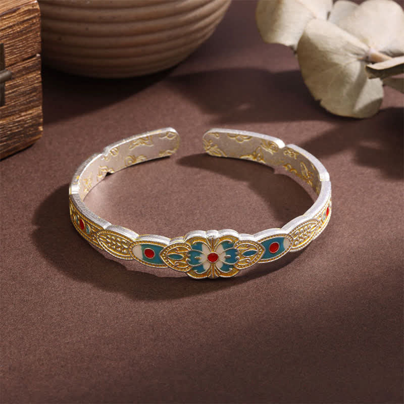 Buddha Stones Pulsera tipo brazalete con mariposa de cobre esmaltado y diseño de libertad - image 1