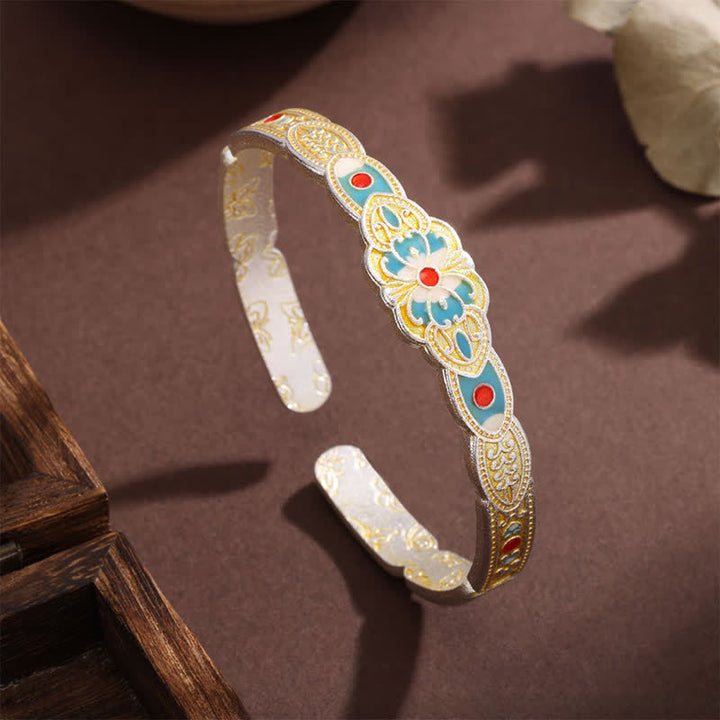 Buddha Stones Pulsera tipo brazalete con mariposa de cobre esmaltado y diseño de libertad - image 3