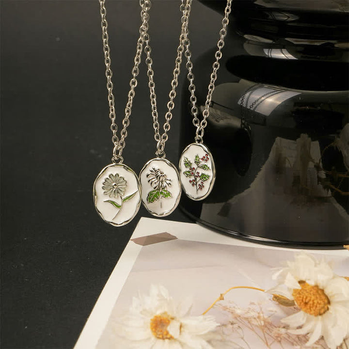 Buddha Stones Collar con colgante de acero de titanio con forma de flor de nacimiento. - image 29