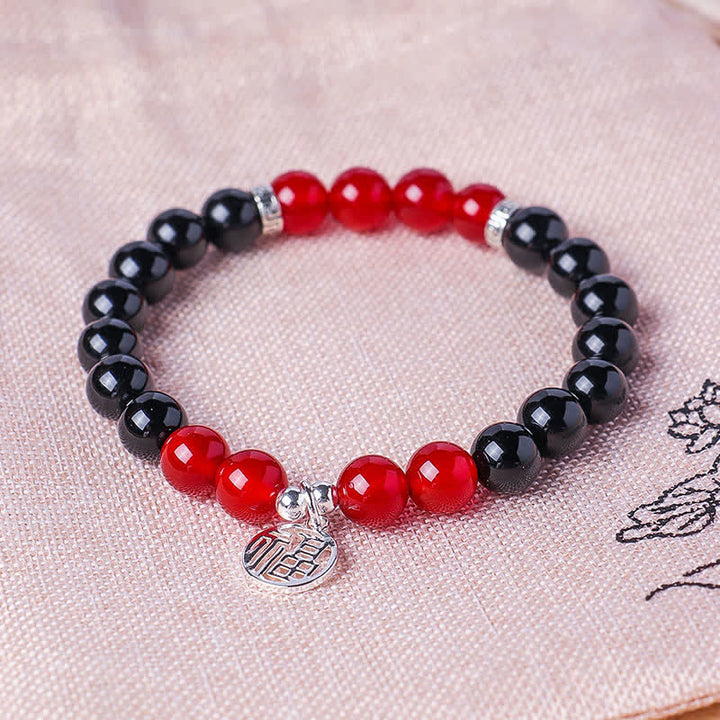 Buddha Stones Pulsera de cuentas con el personaje Fu de ónix negro para la buena suerte - image 10
