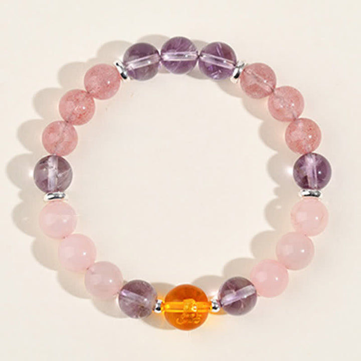 Buddha Stones Pulsera de protección del zodíaco chino con cristales naturales y brillo plateado - image 42