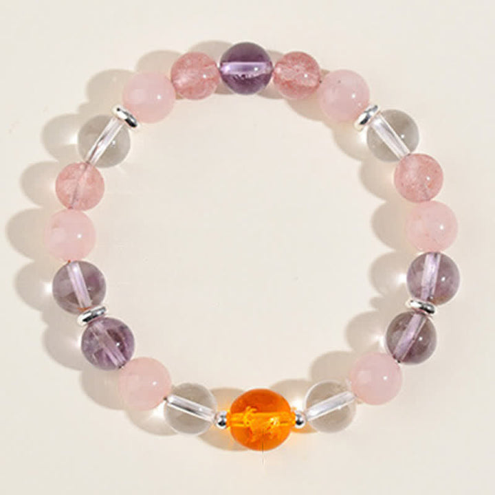 Buddha Stones Pulsera de protección del zodíaco chino con cristales naturales y brillo plateado - image 19