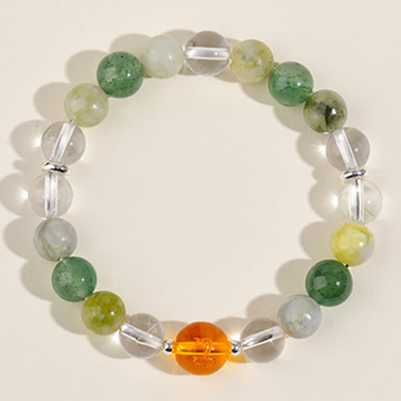 Buddha Stones Pulsera de protección del zodíaco chino con cristales naturales y brillo plateado - image 32