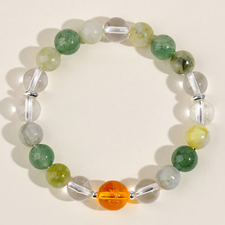 Buddha Stones Pulsera de protección del zodíaco chino con cristales naturales y brillo plateado - image 32