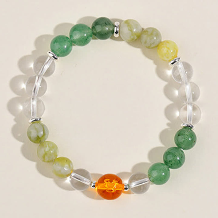 Buddha Stones Pulsera de protección del zodíaco chino con cristales naturales y brillo plateado - image 35
