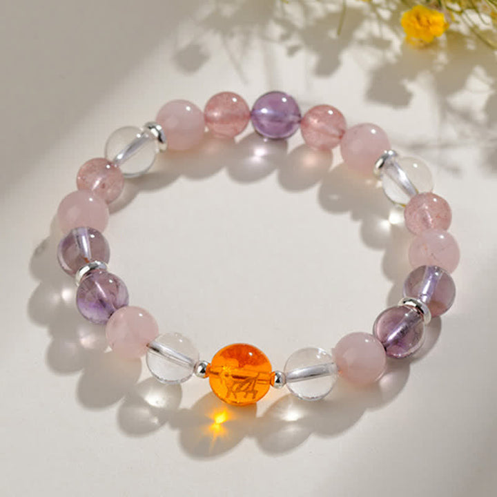 Buddha Stones Pulsera de protección del zodíaco chino con cristales naturales y brillo plateado - image 20