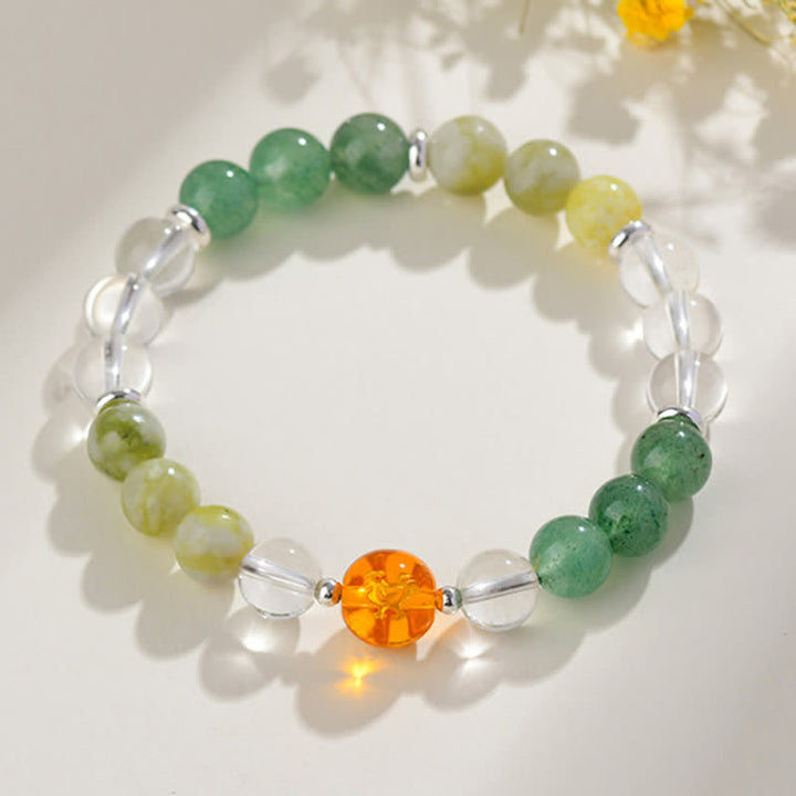 Buddha Stones Pulsera de protección del zodíaco chino con cristales naturales y brillo plateado - image 36